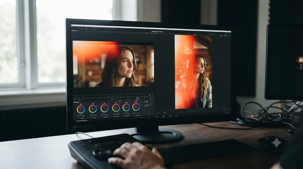 Illustration of a light leak overlay scaled to fill a vertical 9:16 video frame for Reels or TikTok