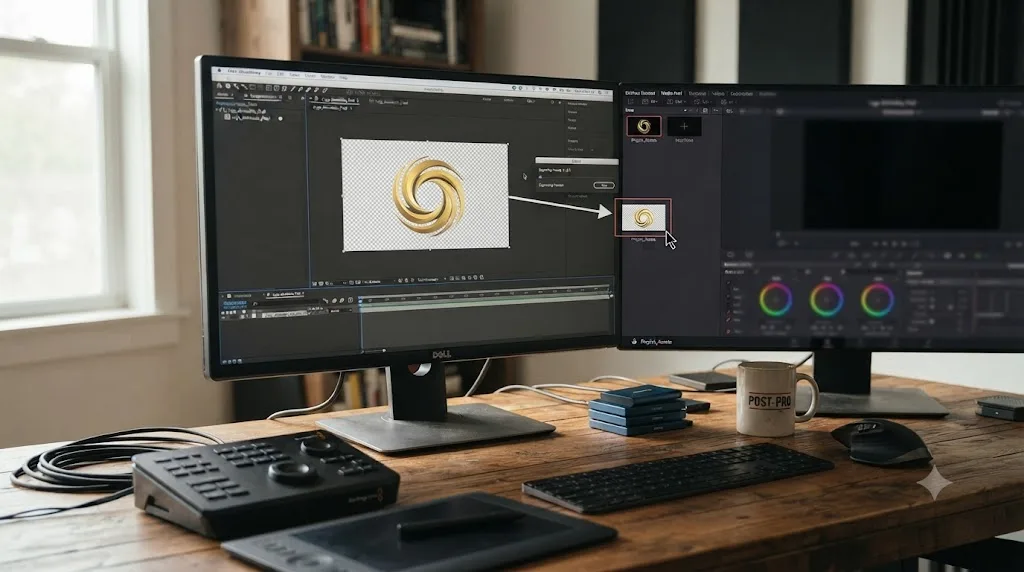 Illustration of rendered lower third title clips placed above interview footage on a DaVinci Resolve timeline