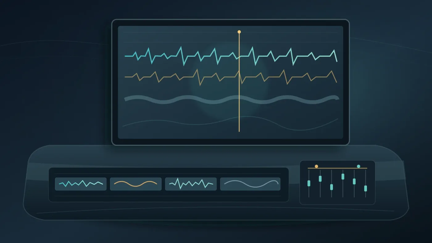 Illustration of checking a distant sound effect against dialogue and ambience
