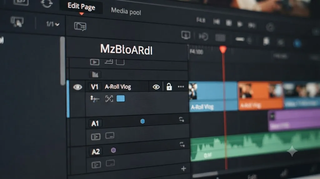 Illustration of a numbered troubleshooting checklist overlaid on a DaVinci Resolve timeline where ripple delete is working correctly