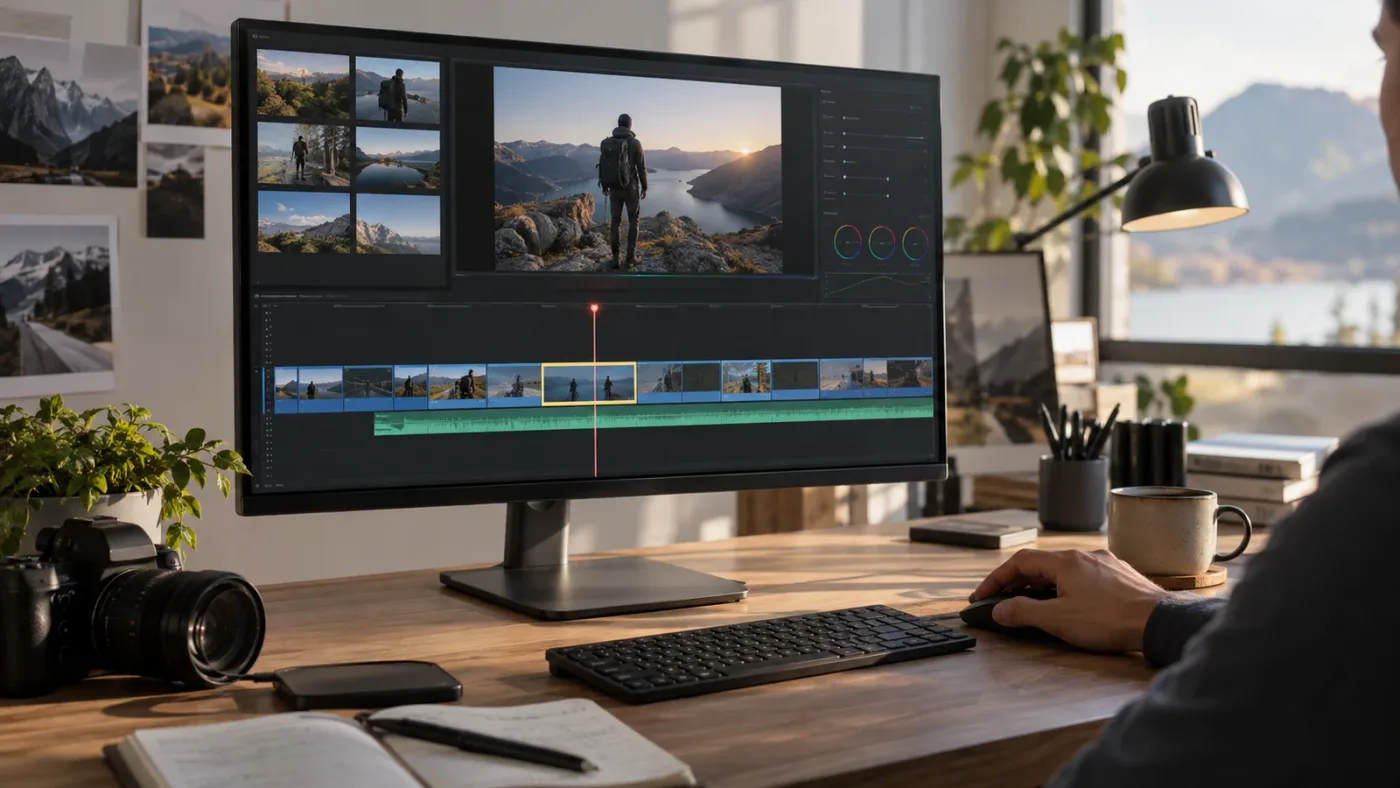 Illustration of the DaVinci Resolve Edit page menu path for Selection Follows Playhead