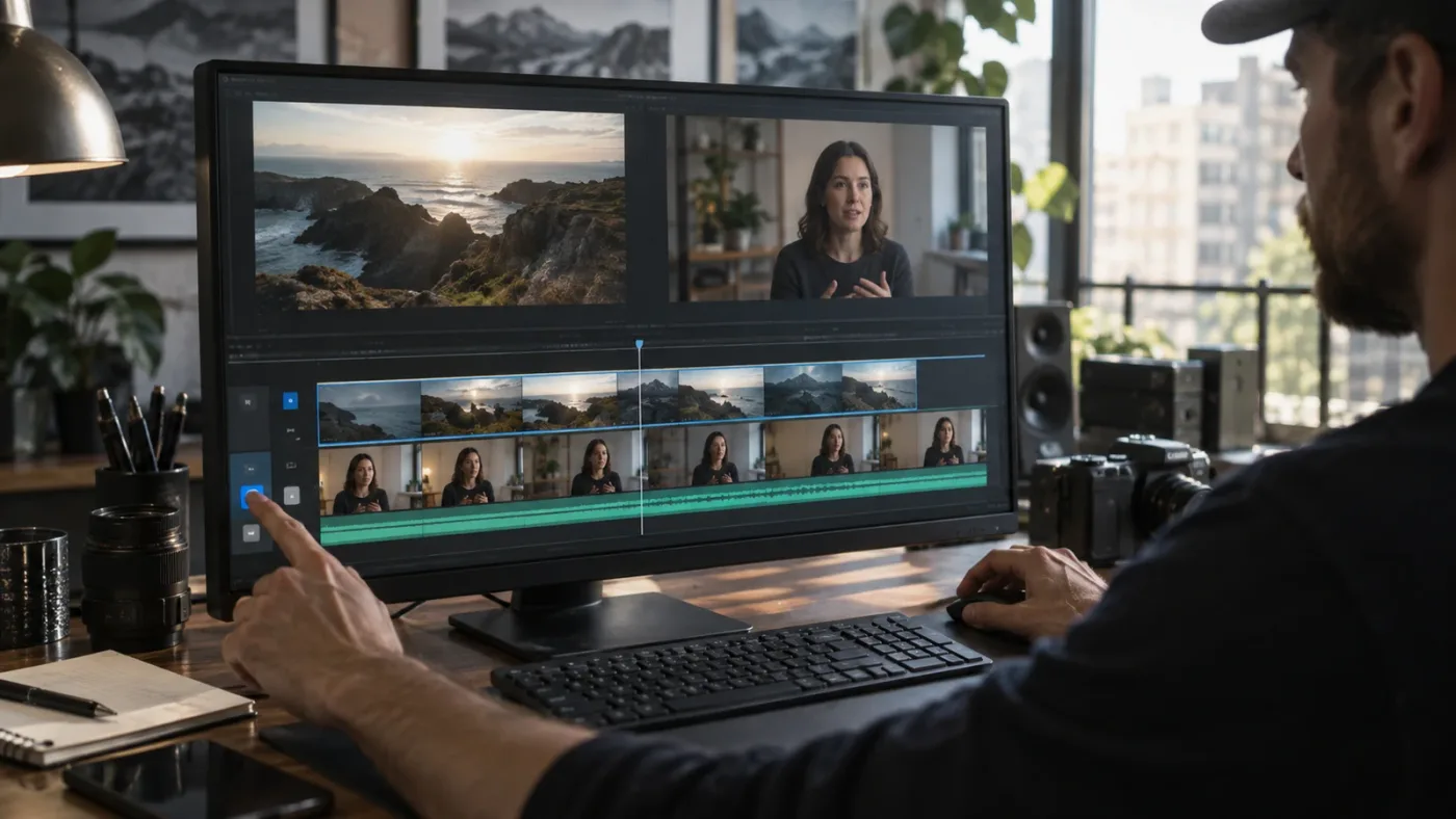 Illustration of track selection controls choosing the intended Resolve video layer