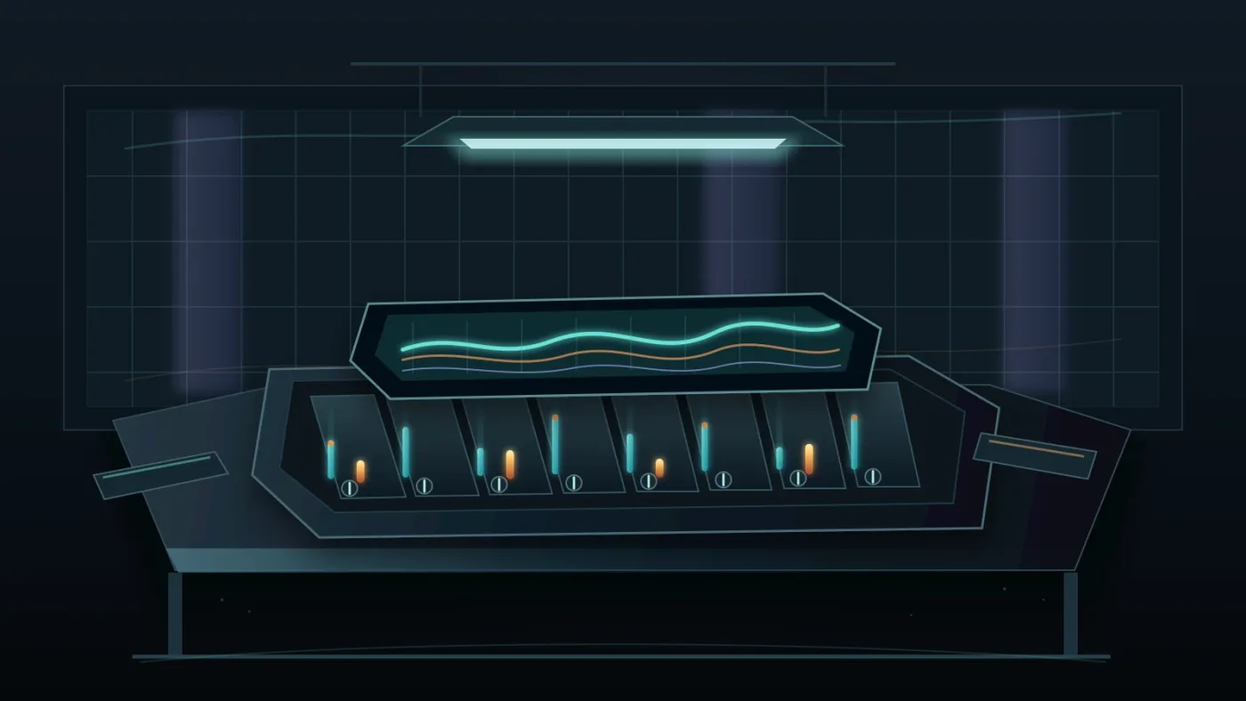 Illustration of balancing an action-scene mix in Fairlight
