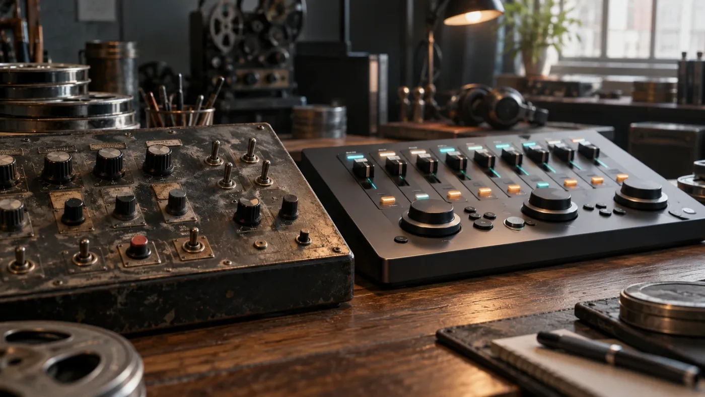 Illustration of DaVinci Resolve track control changes across versions