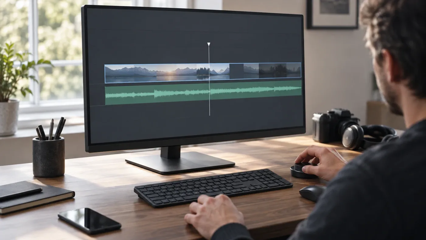 Illustration of a minimal DaVinci Resolve timeline for troubleshooting