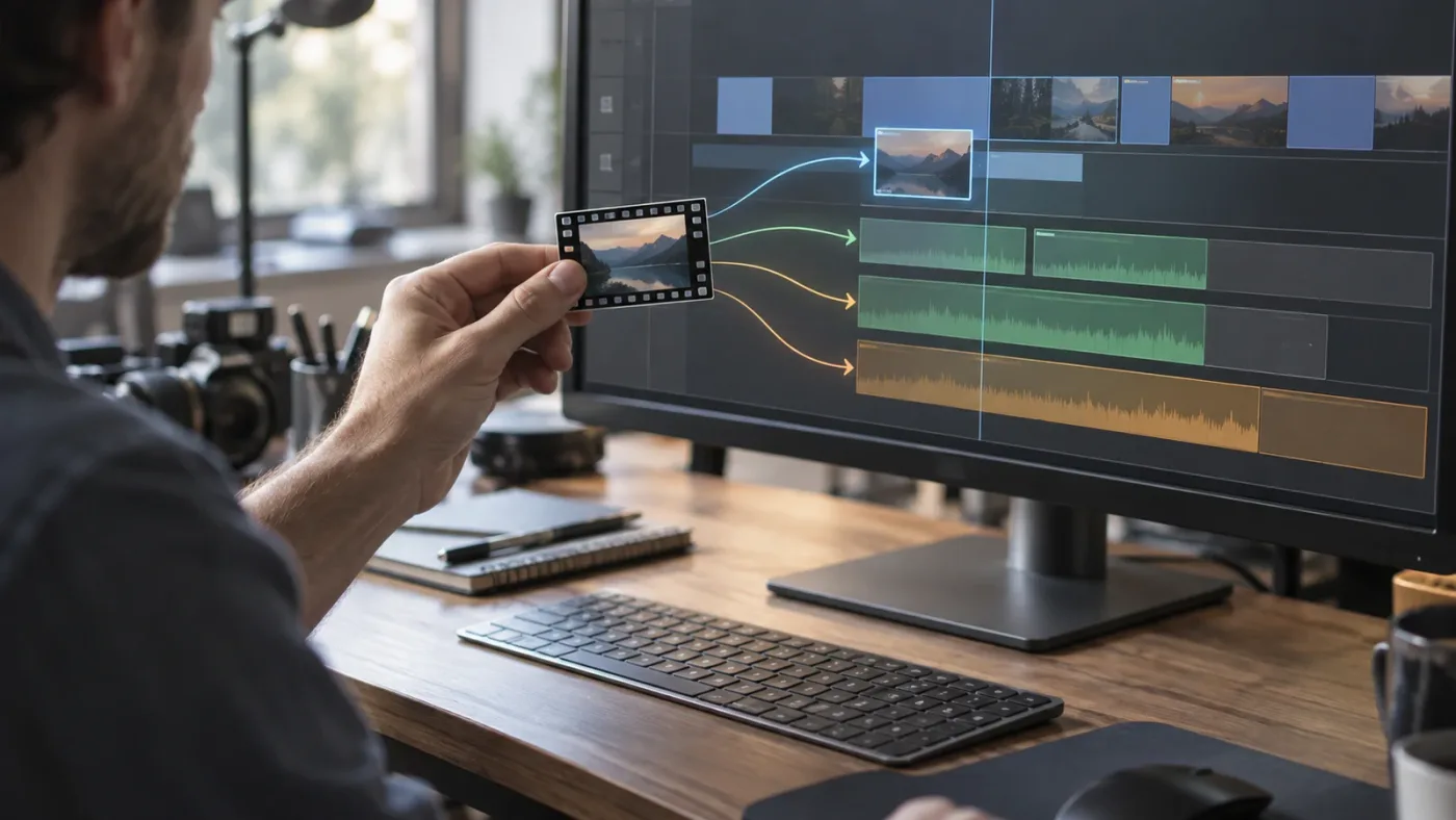Illustration of DaVinci Resolve paste destination track selection