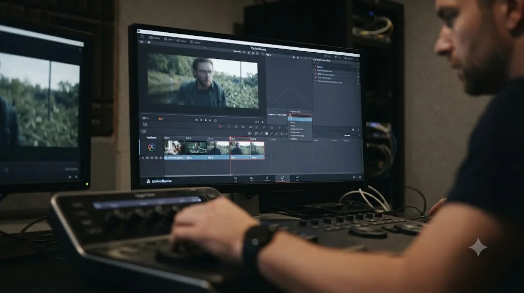Illustration of a grade being copied between clips with a Keyframe Timeline Mode setting wiping stabilization data