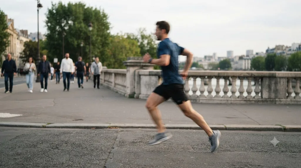 Illustration of a single video frame with visible motion blur trails remaining unchanged after stabilization