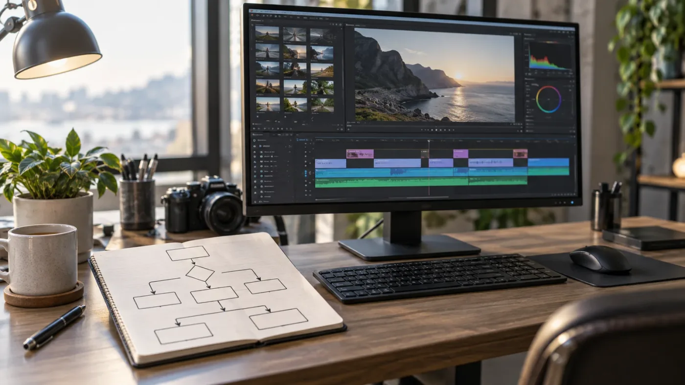 Illustration of a DaVinci Resolve timeline tabs troubleshooting decision tree