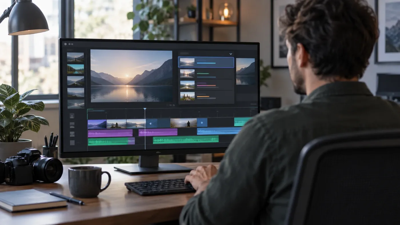 Illustration of the DaVinci Resolve Timeline Viewer timeline selector