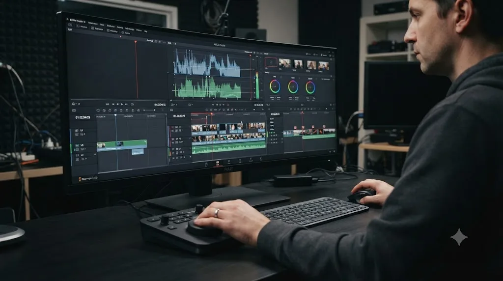 Illustration of a worked diagnostic example fixing a DaVinci Resolve timeline scroll and zoom problem on a Wacom tablet setup