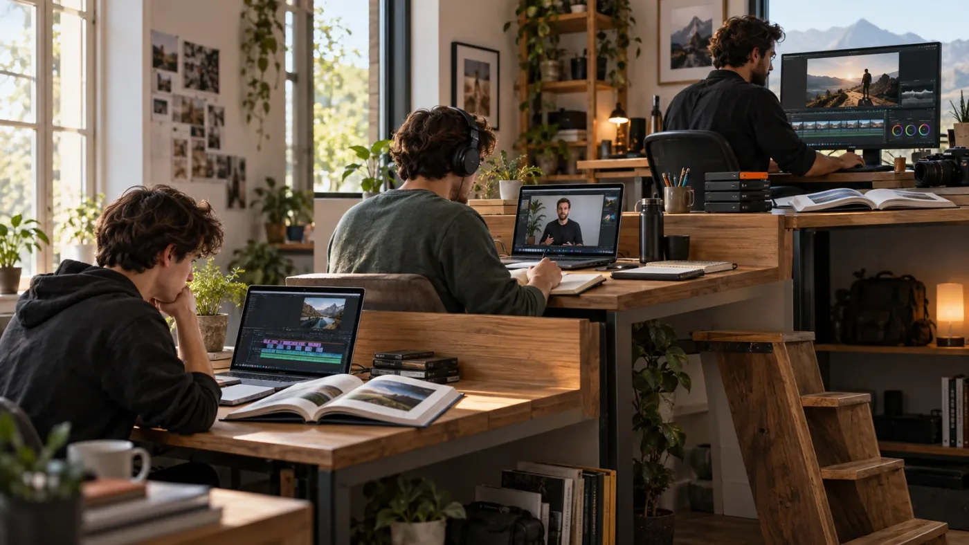 Illustration of DaVinci Resolve learner stages matched to books and videos