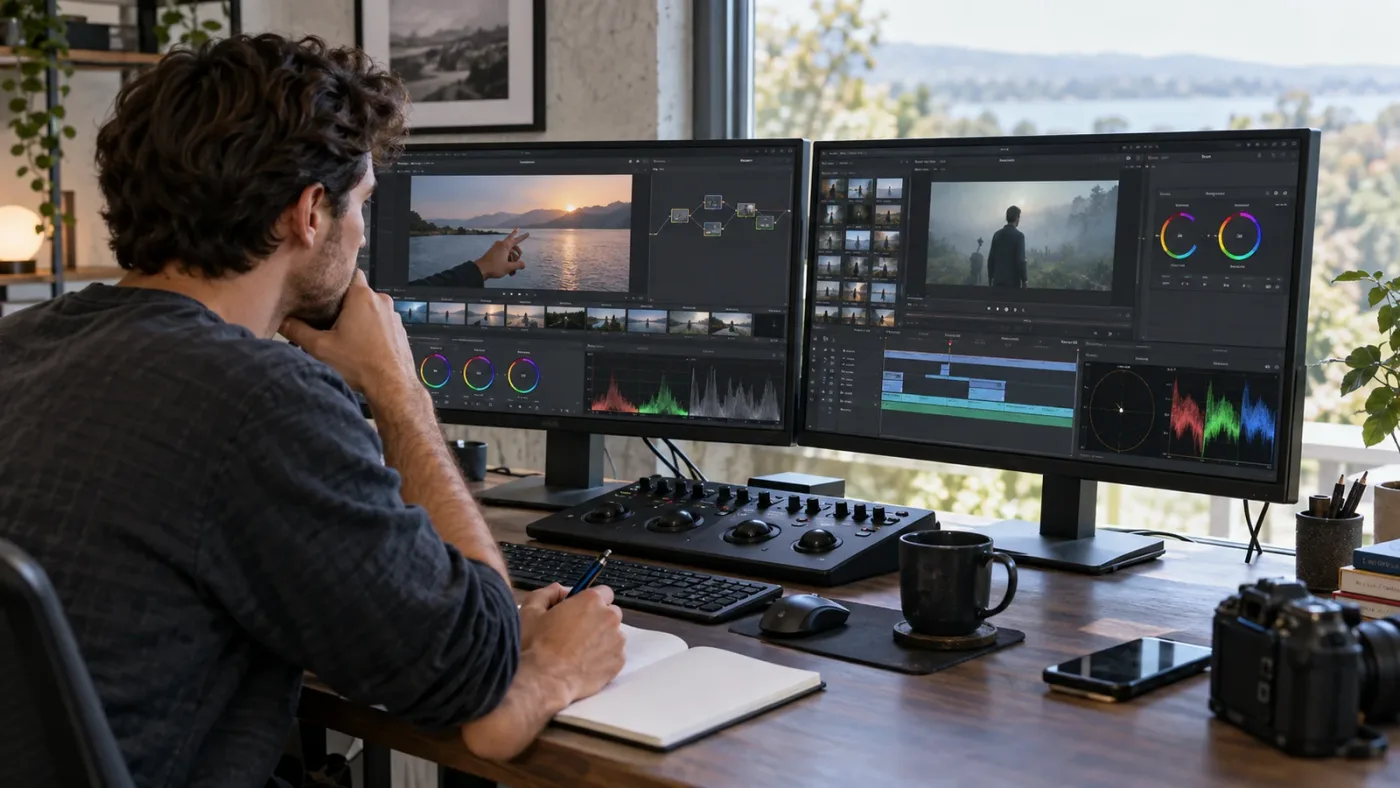 Illustration of a DaVinci Resolve tutorial that does not match the learner's screen