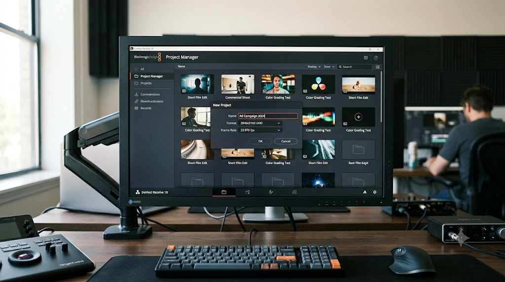 Creating a new project in DaVinci Resolve 21's Project Manager