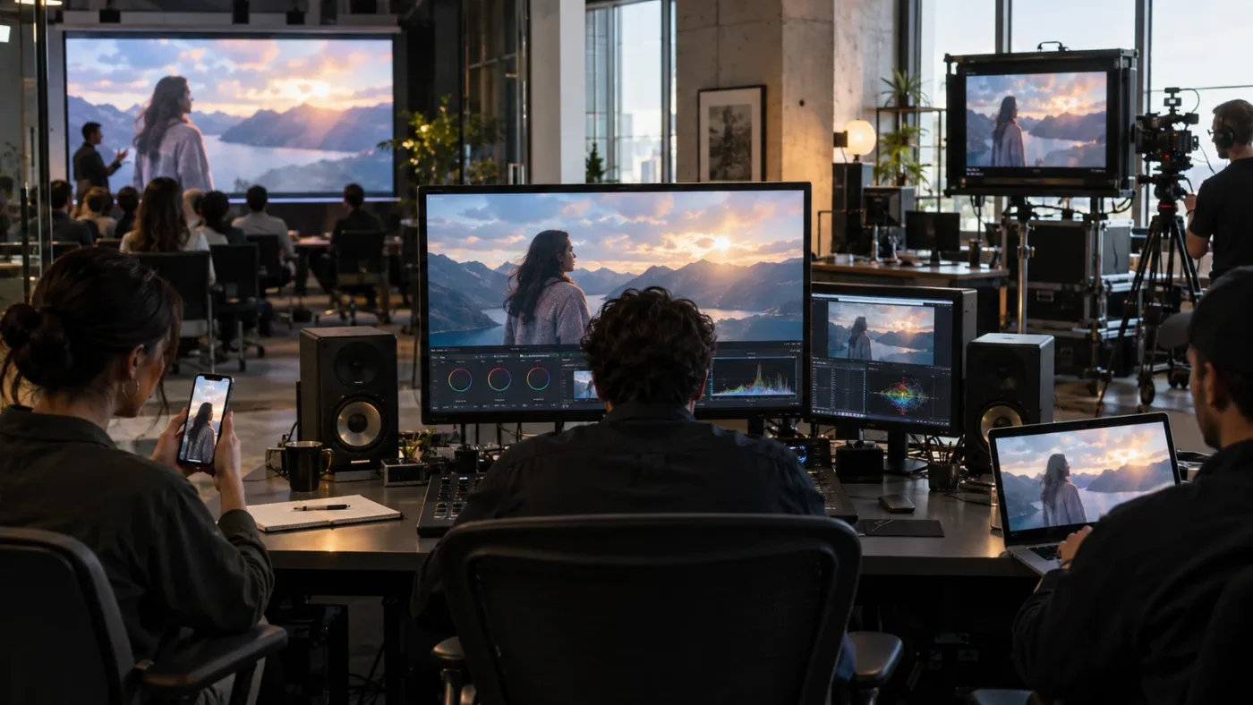 Illustration of agency video distribution paths after a DaVinci Resolve export