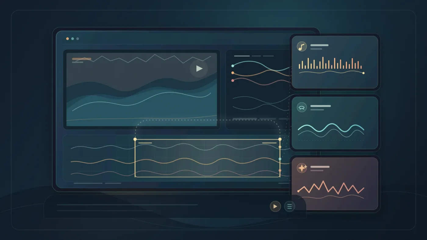 Illustration of a soundtrack draft being generated from a selected video range