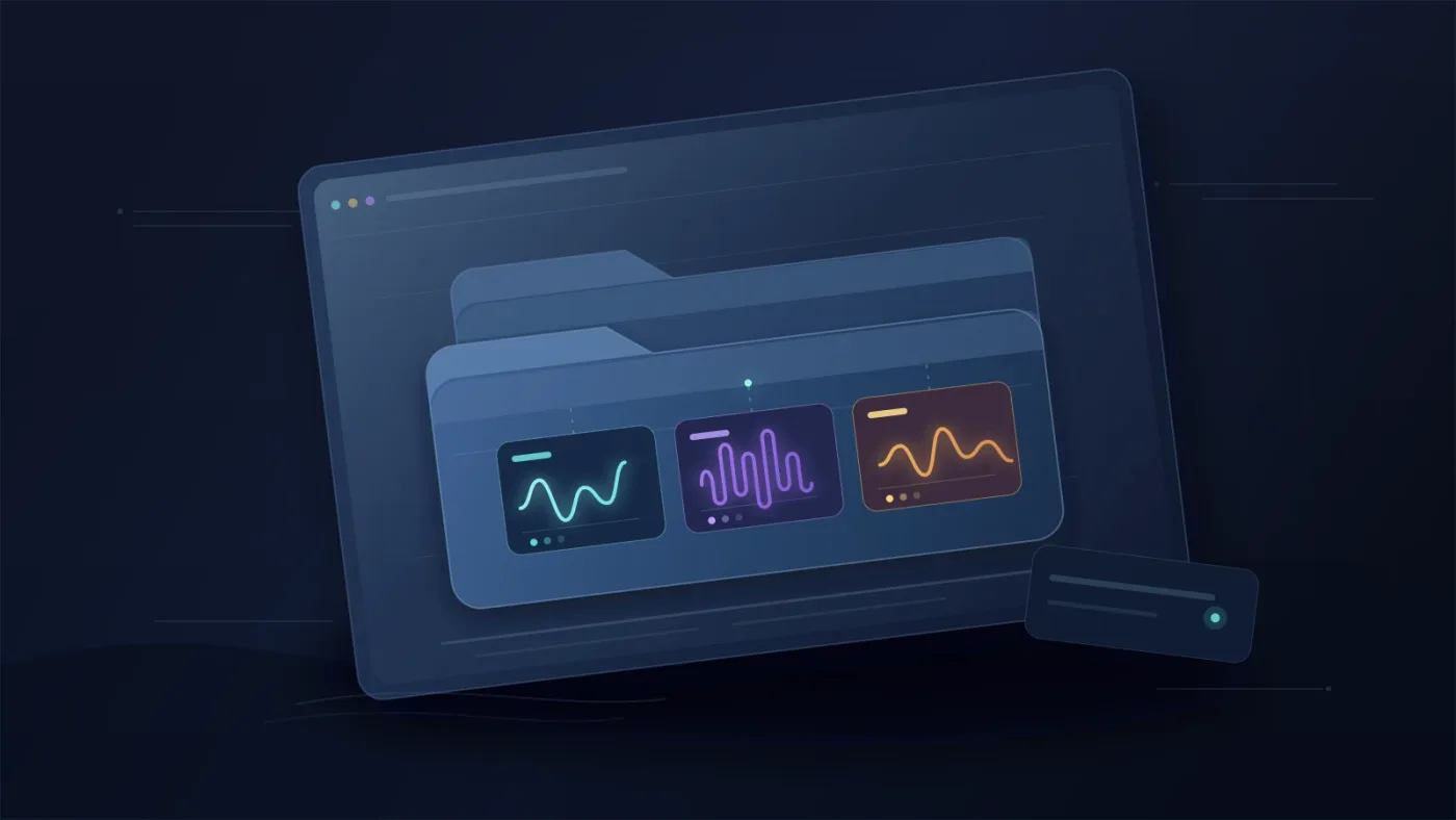 Illustration of Fairlight audio folders organizing a DaVinci Resolve 21 soundtrack