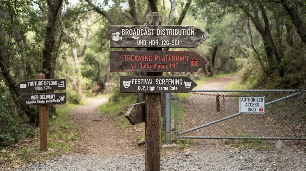 Illustration of video delivery destinations that require DaVinci Resolve Studio