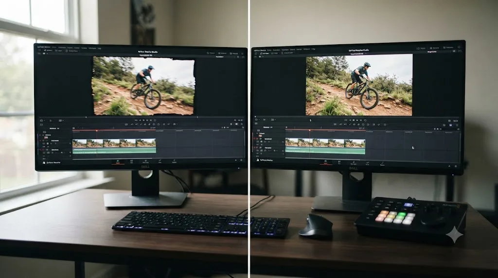 Illustration comparing raw and HyperSmooth-stabilized GoPro HERO11 footage, showing stabilization already applied to the recorded frame