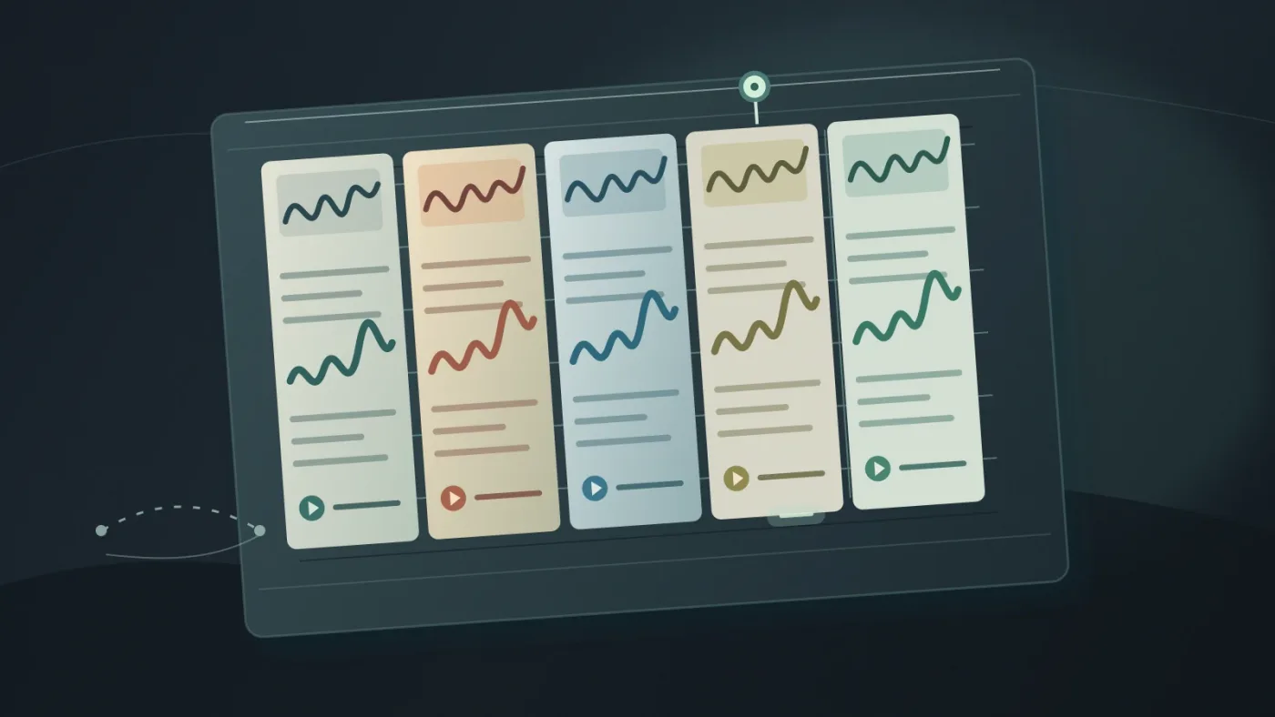 Illustration of comparing music tracks for a product video