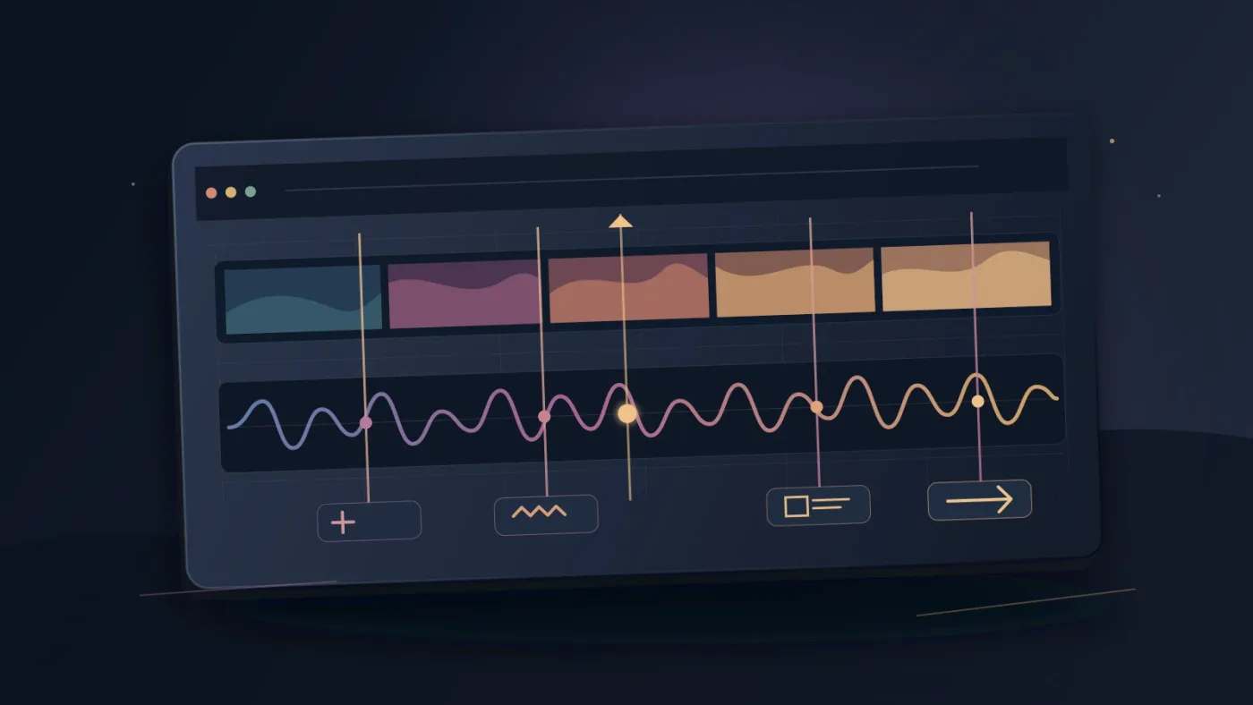 Illustration of matching music changes to product-video edit points