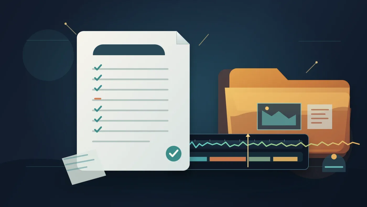 Illustration of a video trailer music licensing checklist