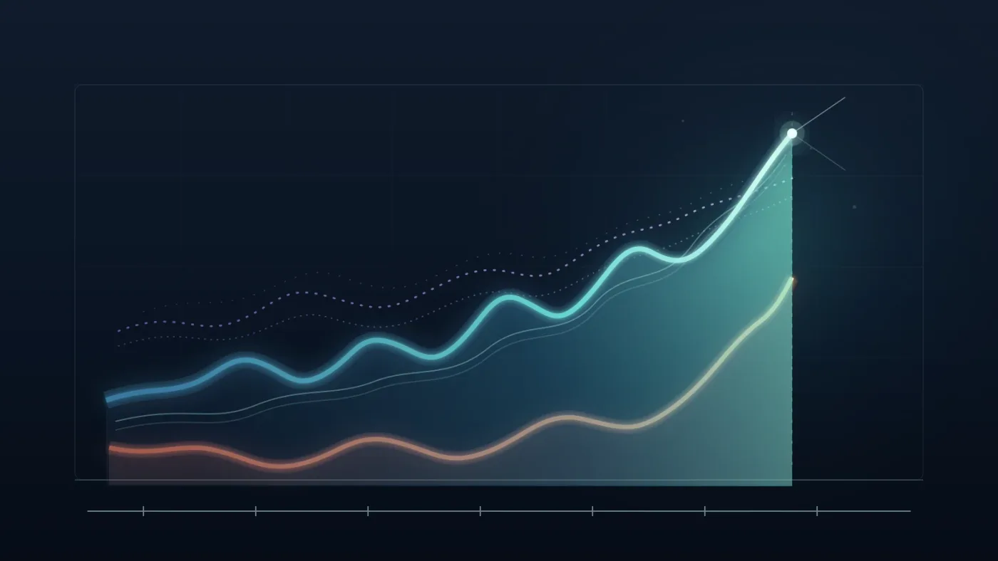 Illustration of layered riser sound effects converging at a transition