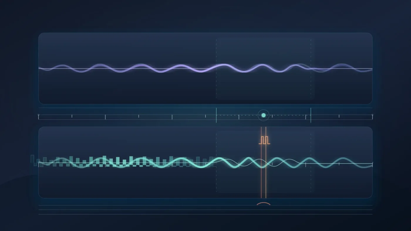 Illustration of ambience waveform joins, crossfades, and repeated background events