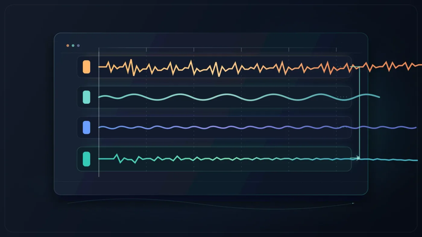 Illustration of organized Fairlight tracks for dialogue, room tone, and ambience