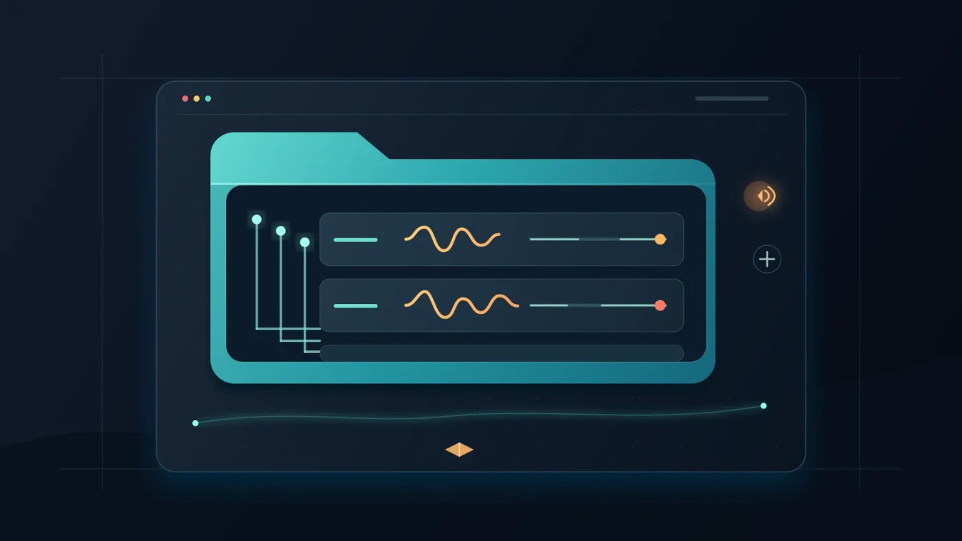 Illustration of organized Fairlight sound-effect tracks in DaVinci Resolve 21