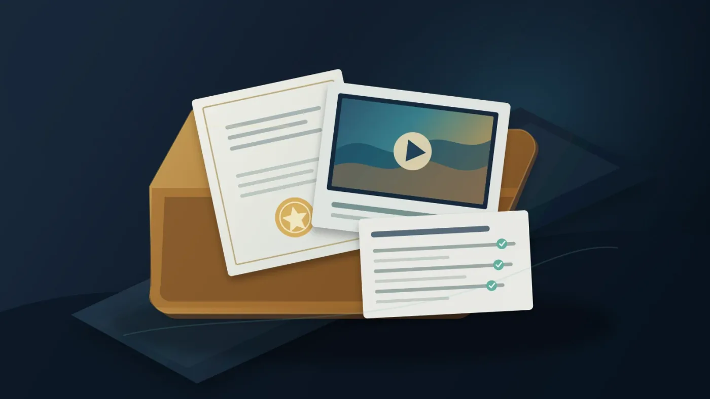 Illustration of a client video handoff with stock footage license records