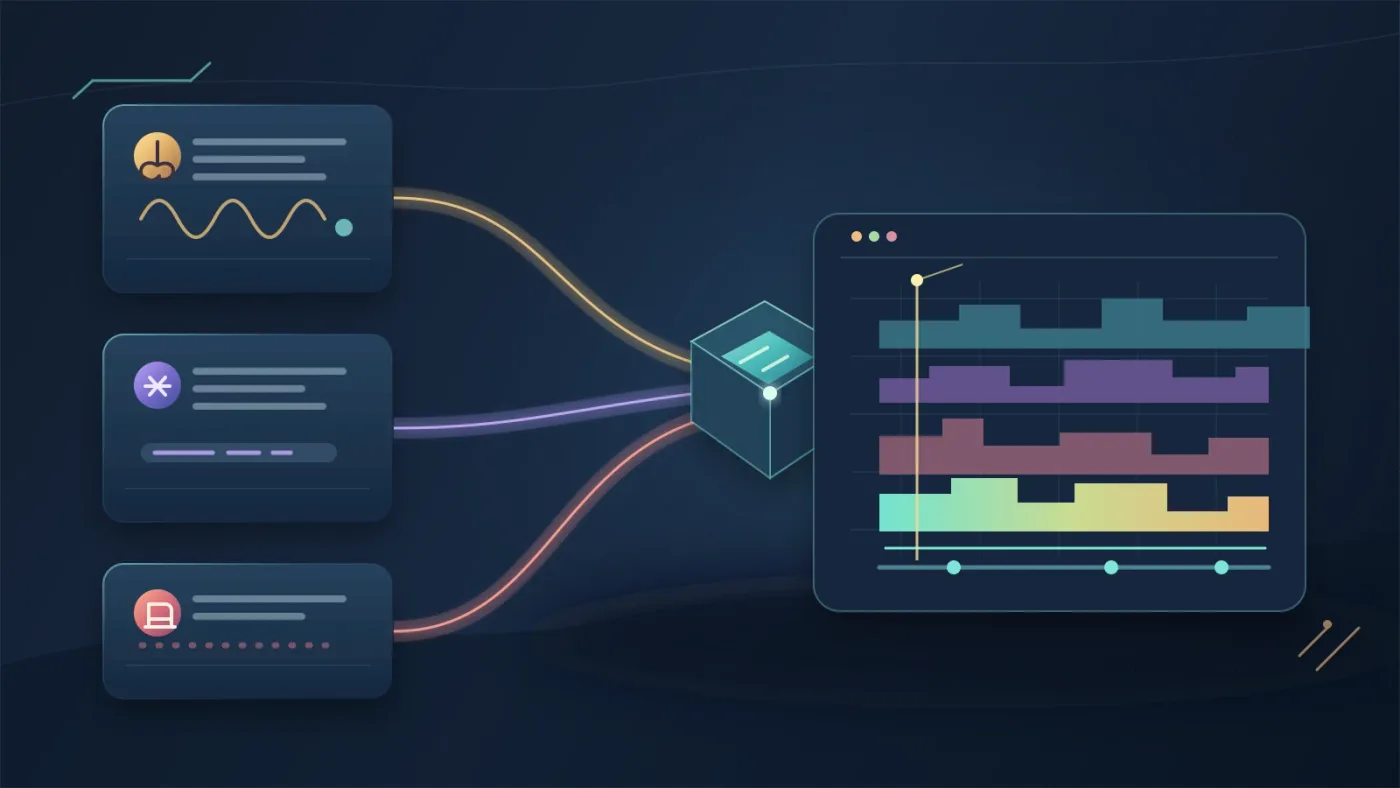 Illustration of music sourcing choices feeding a DaVinci Resolve editing workflow