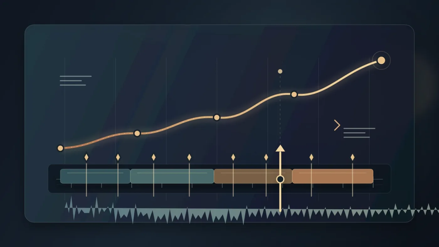 Illustration of a song map connecting musical sections to story events in DaVinci Resolve