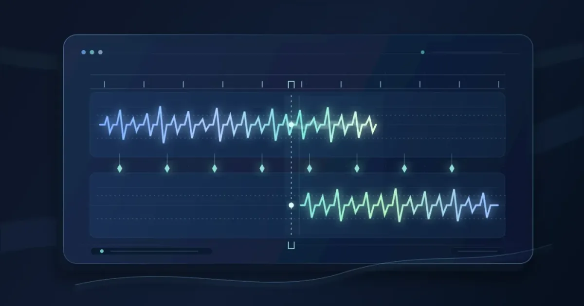 Illustration of a seamless music loop timeline in DaVinci Resolve