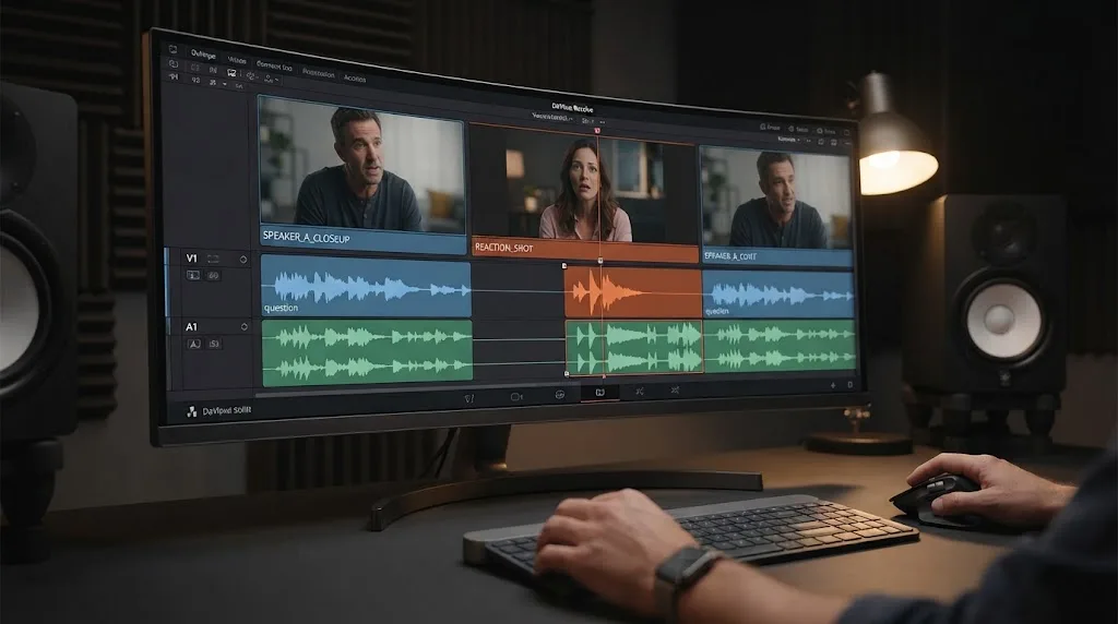 Illustration of dialogue timing for J-cuts and L-cuts
