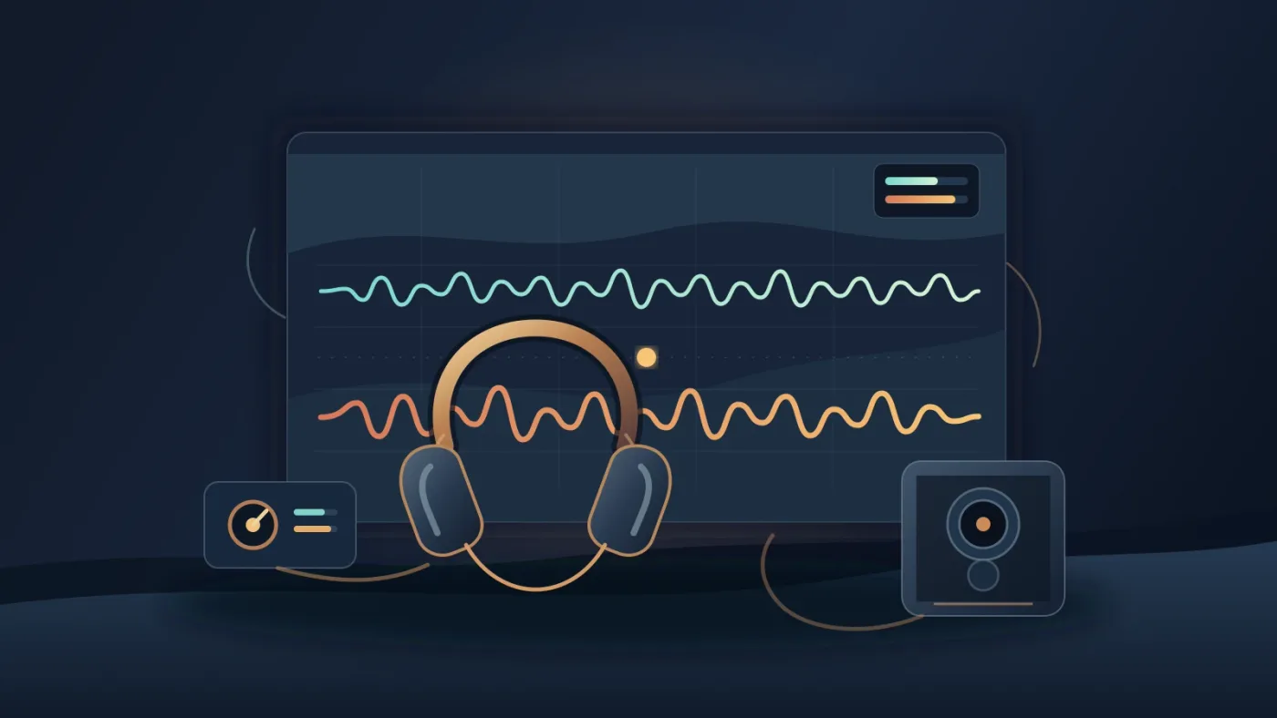 Illustration of checking a radio music effect on multiple playback systems