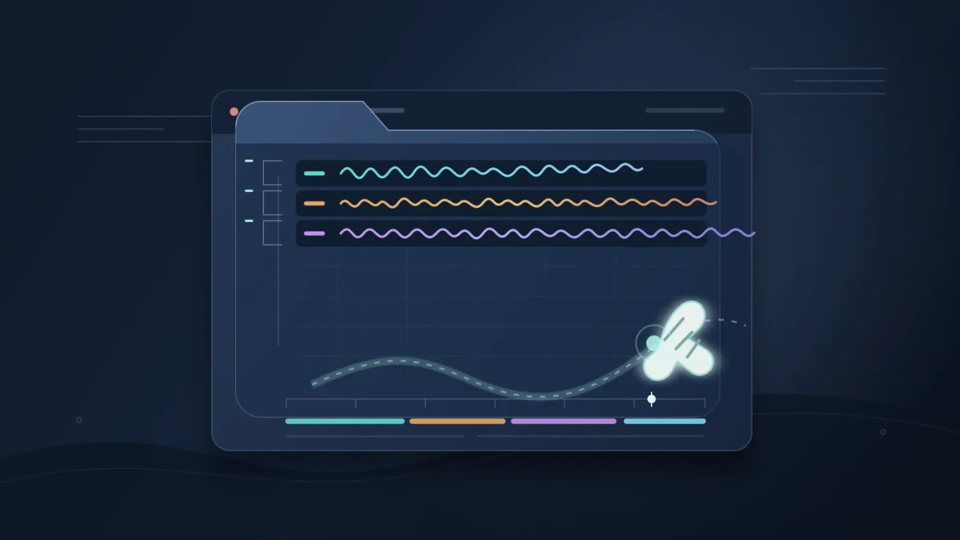 Illustration of layered moving sound effects organized in a Folder Track