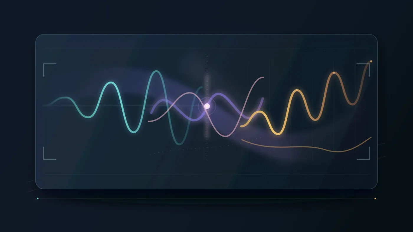 Illustration of three stages in a diegetic-to-score music handoff