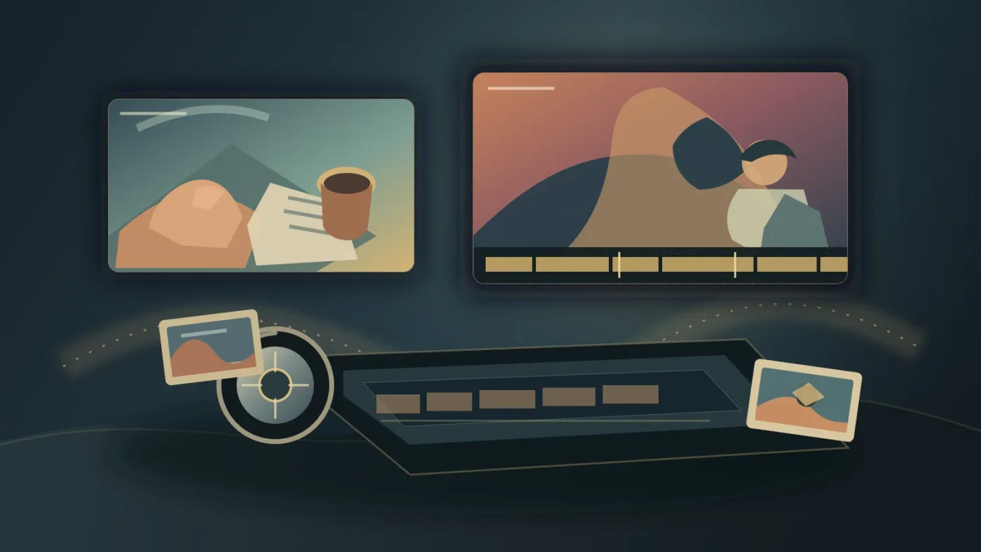 Illustration of choosing cutaway footage from a spoken sentence