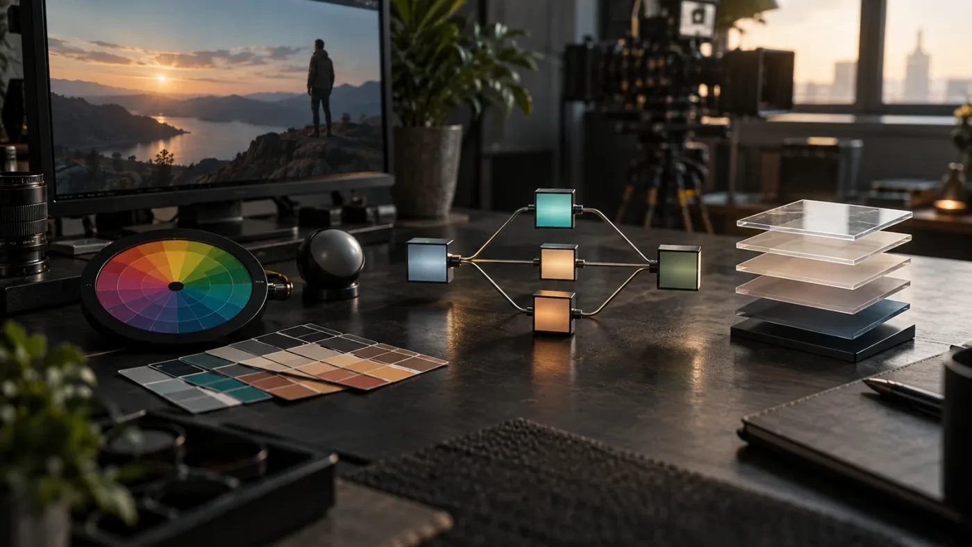 Illustration of opening Layer List from the DaVinci Resolve 21 Color page Node Graph