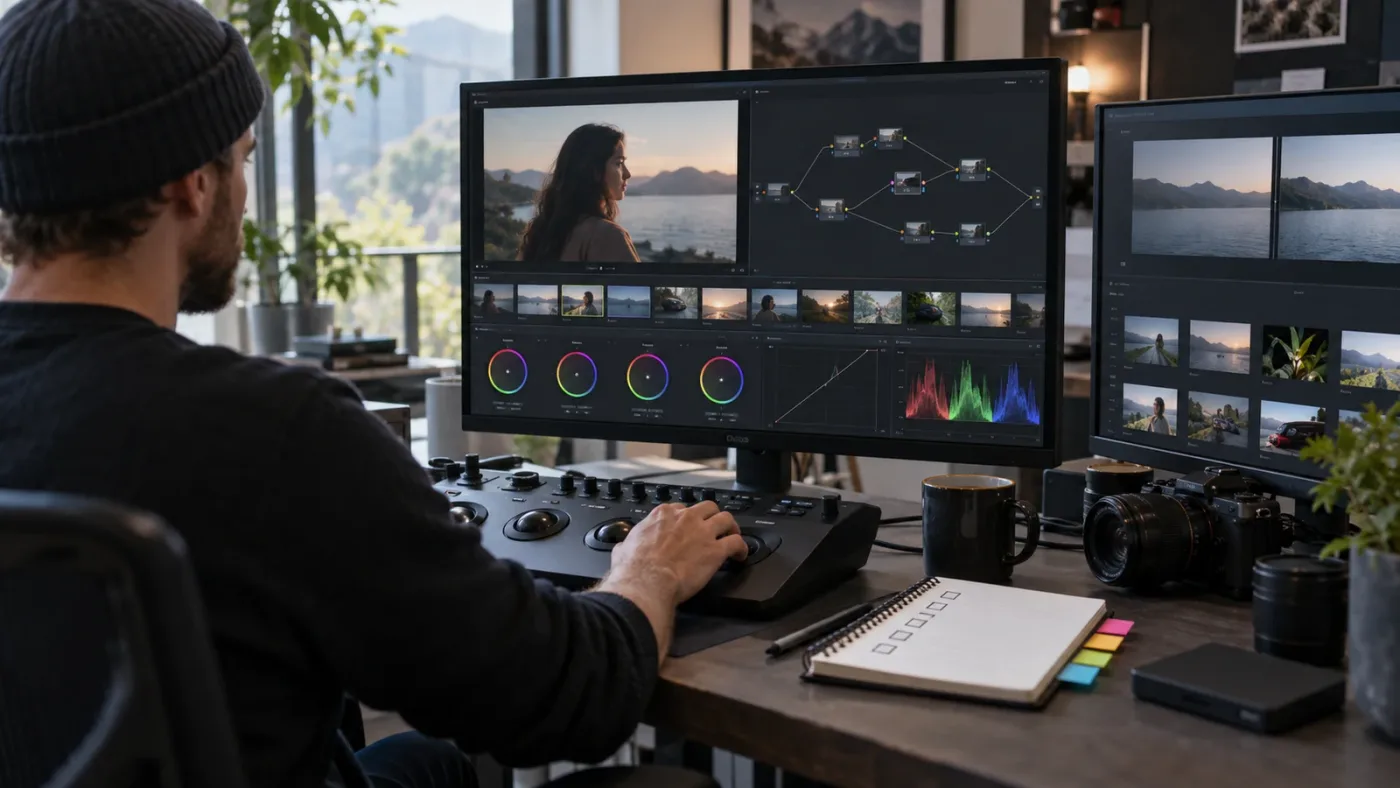 Illustration of troubleshooting a missing Layer List in DaVinci Resolve 21