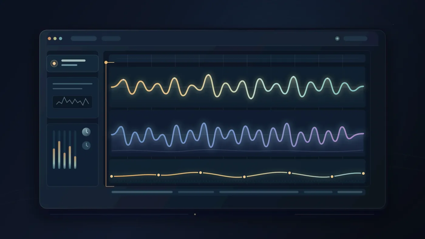 Illustration of balancing music stems under dialogue in Fairlight