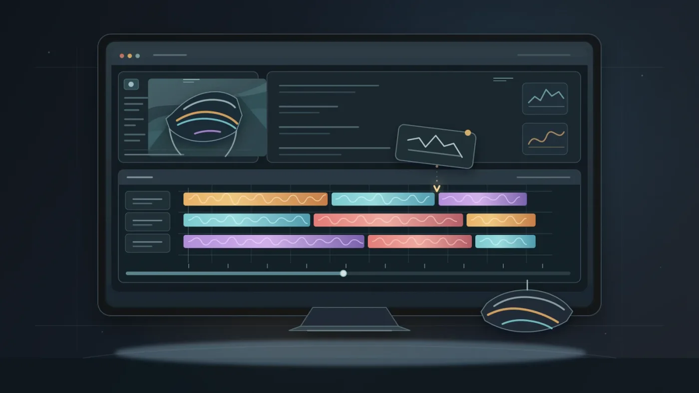 Illustration of importing music stems into the DaVinci Resolve Media Pool