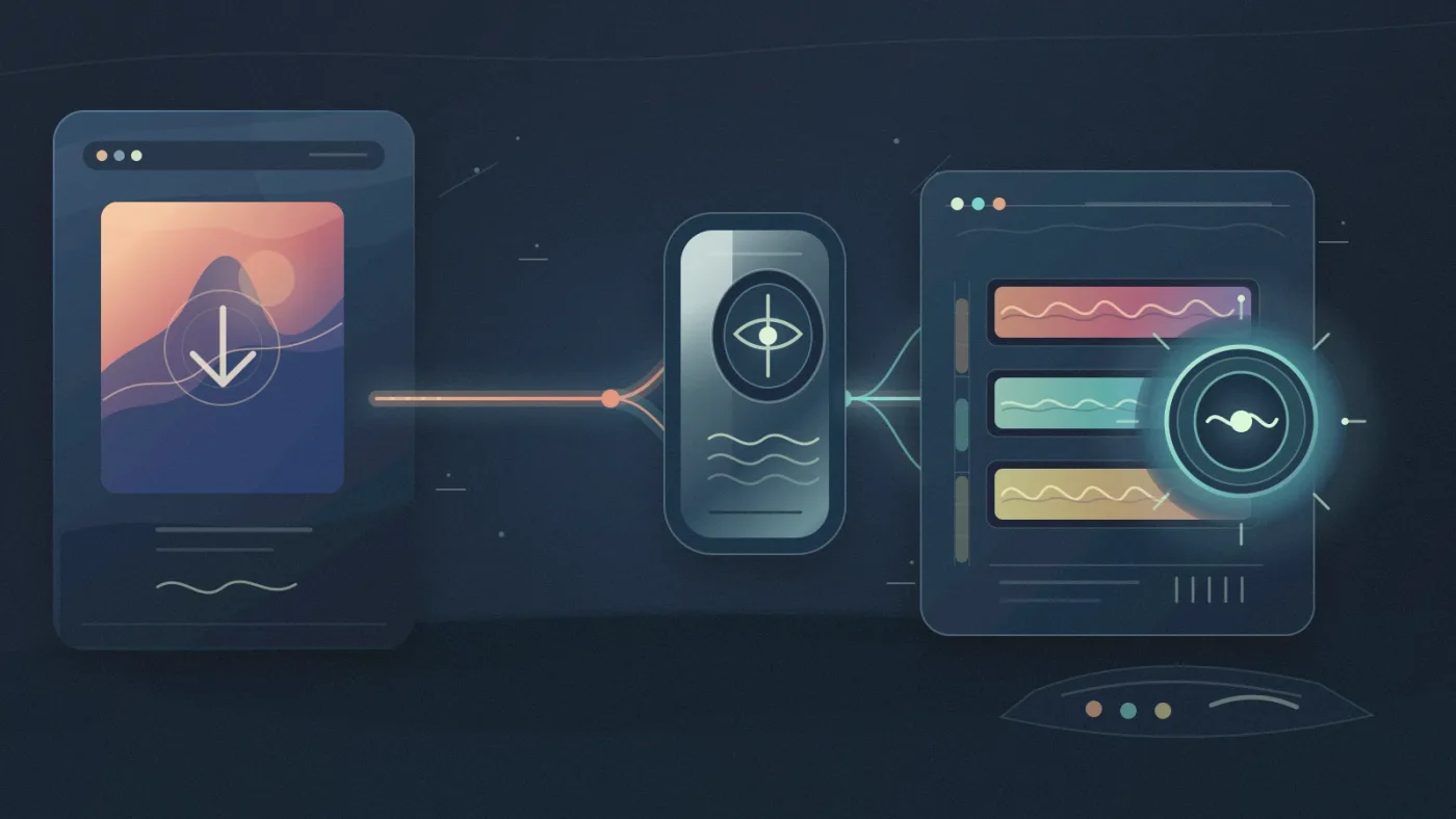 Illustration of choosing a music stem source for DaVinci Resolve