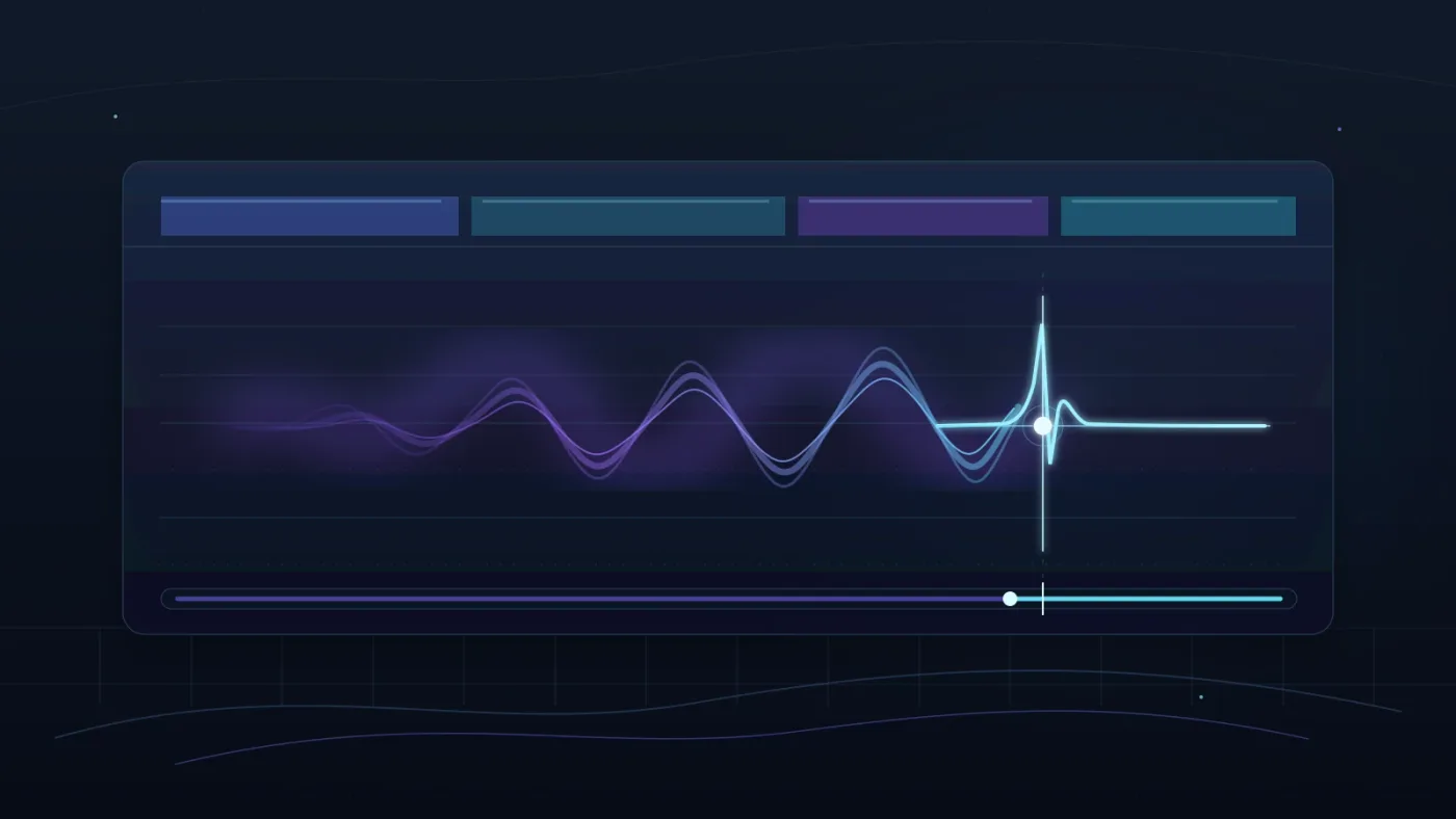 Illustration of a reverse reverb transition resolving into a clean edit