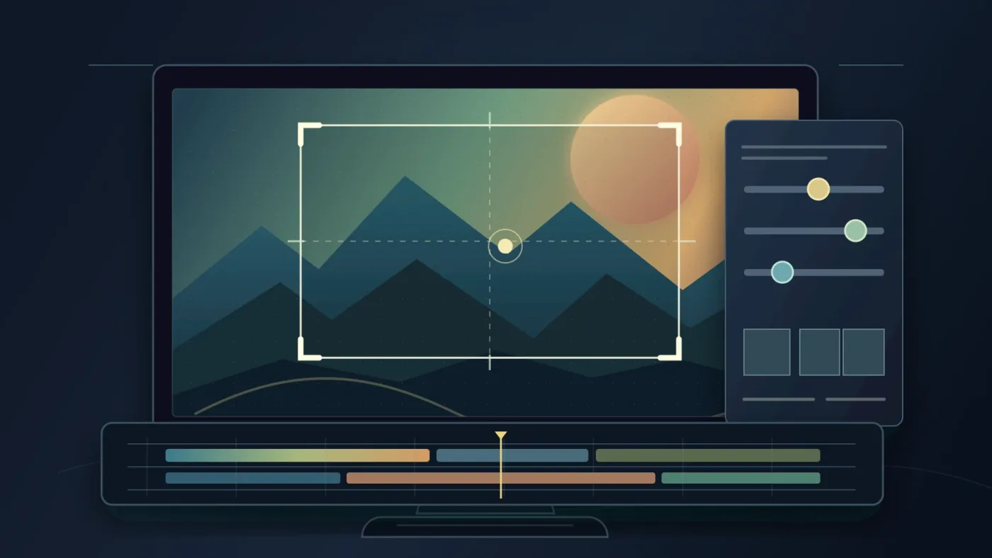 Illustration of reframing stock footage in DaVinci Resolve