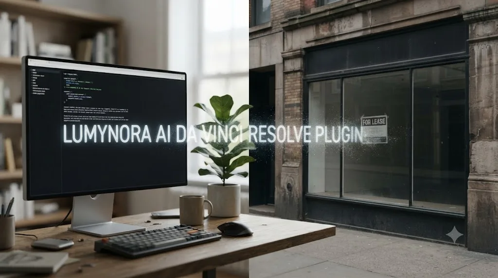 Illustration of an AI language model generating a plausible product name that fades into an empty, nonexistent storefront
