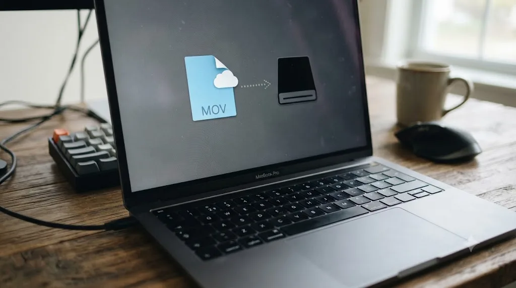 Illustration of a cloud placeholder file holding no local video data