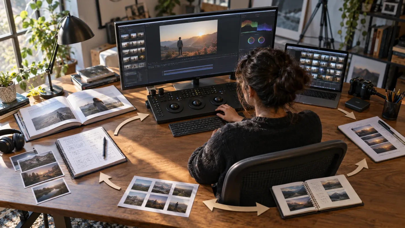 Illustration of a repeatable DaVinci Resolve learning loop