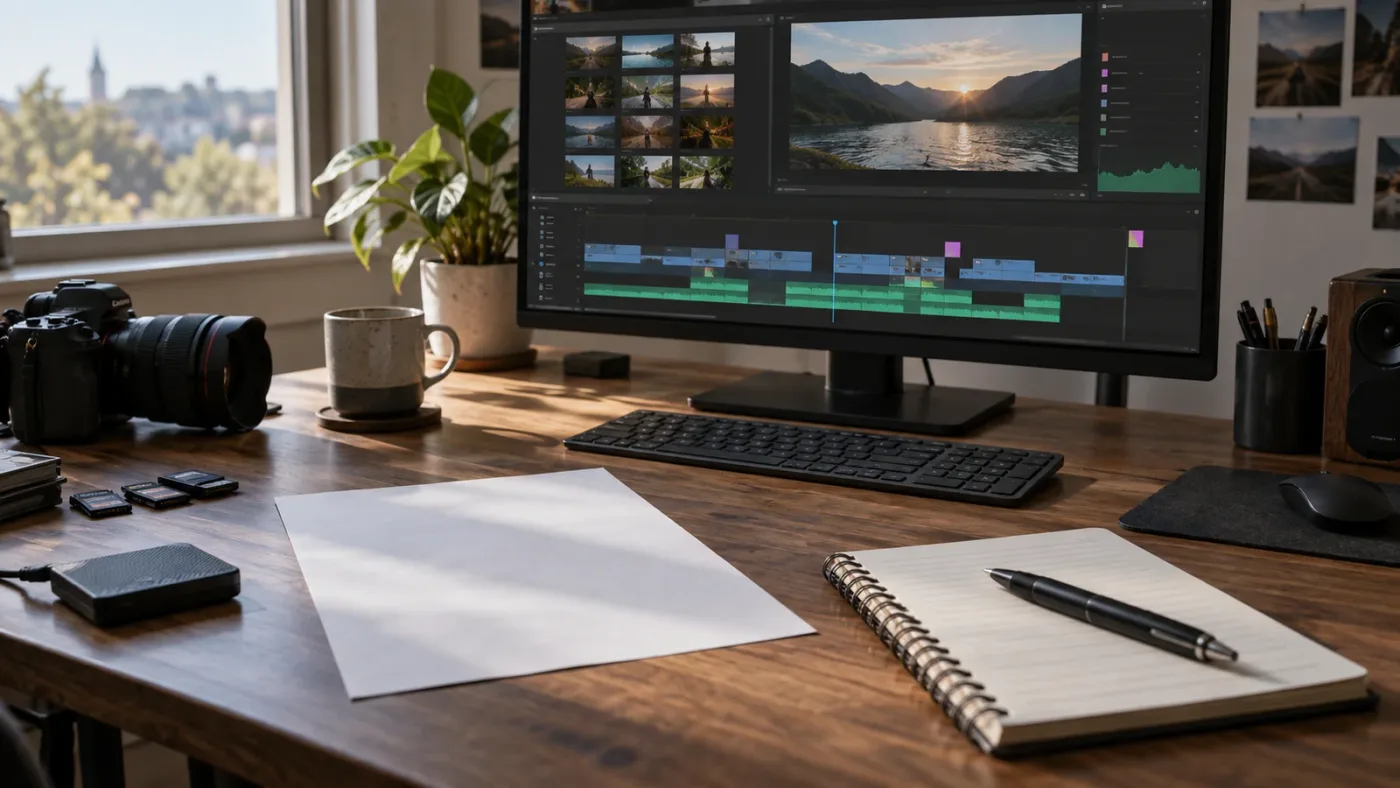 Illustration of turning a DaVinci Resolve lesson into a constrained practice project